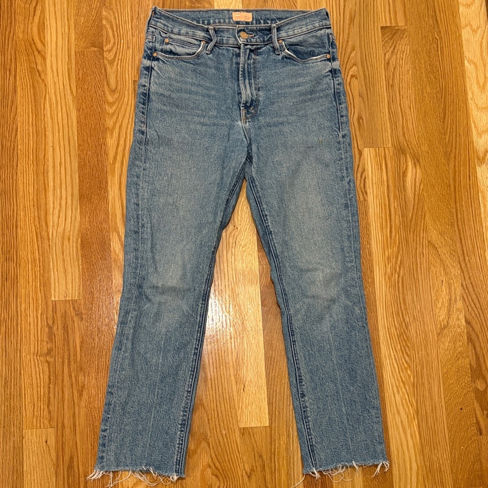 MOTHER Classic Blue Cropped Jeans